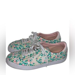 Converse Spring Floral Mint Pink White Low-Top Sneakers Sz. 9